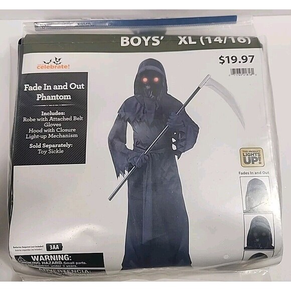Boys/Girls XL  (14/16) Fade In And Out Phantom Halloween Costume Complete NEW! - Picture 1 of 6